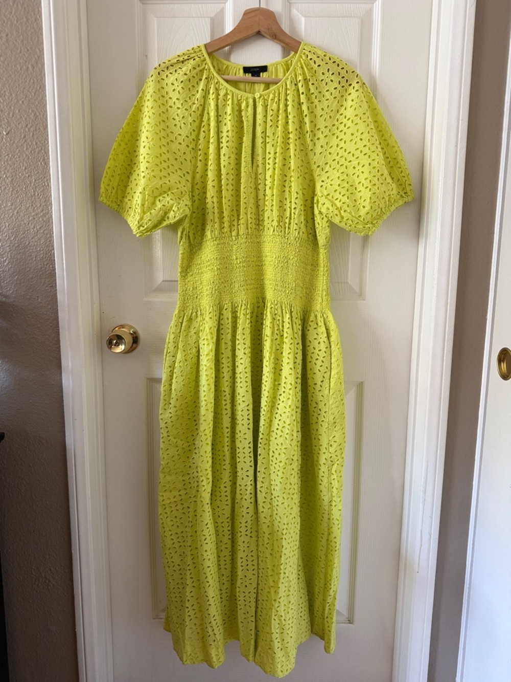 J. Crew Lime Eyelet Maxi Dress